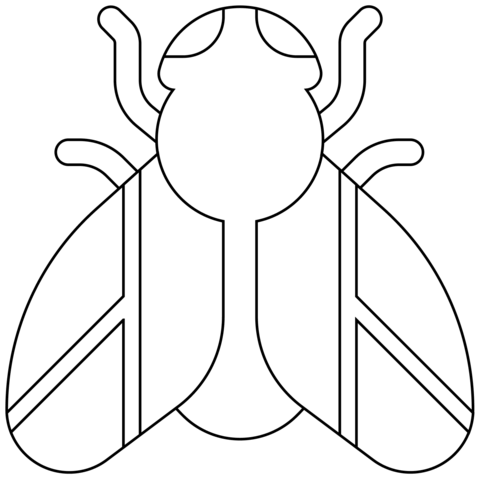 Fly Emoji Coloring Page